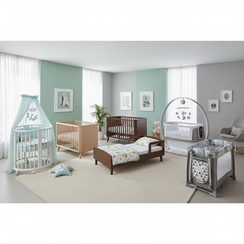 Différents types de lits pour bébé dans une chambre d'enfant